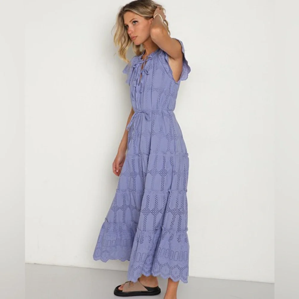 Cleobella Mallory Periwinkle Ankle Dress Size M - Picture 4 of 12